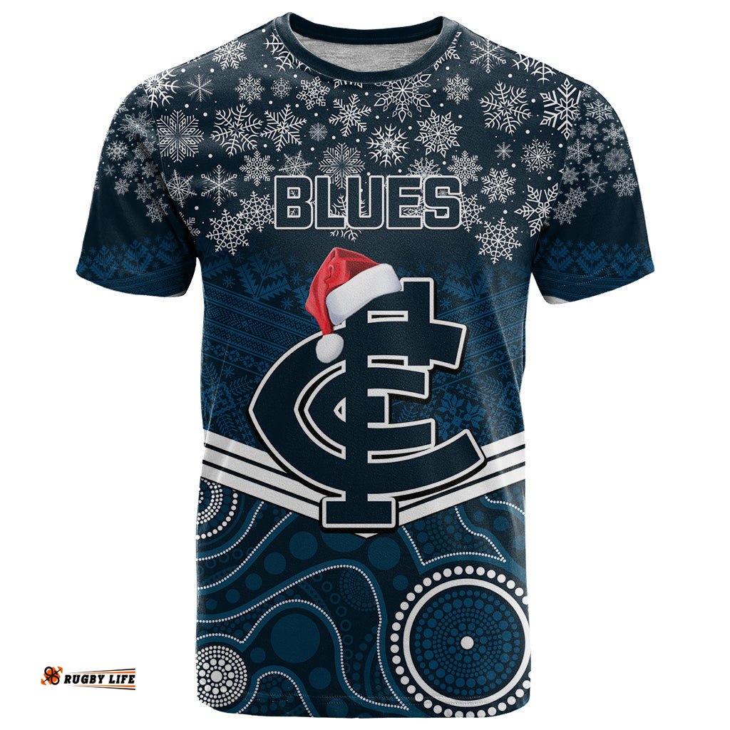 custom blues football christmas t shirt merry xmas 2023 mix aboriginal art