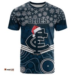 custom blues football christmas t shirt merry xmas 2023 mix aboriginal art