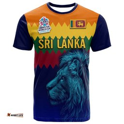 custom personalised sri lanka the lions cricket men's t20 world cup t shirt