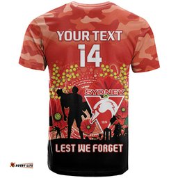 custom swans football anzac t shirt gallipoli camouflage with poppies