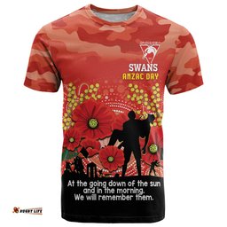custom swans football anzac t shirt gallipoli camouflage with poppies