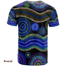 tshirt aboriginal dot unique style blue