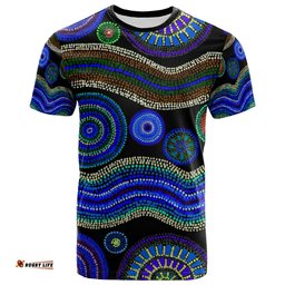 tshirt aboriginal dot unique style blue