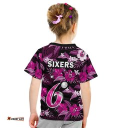 sydney sixers cricket t shirt aboriginal art mix tropical flowers
