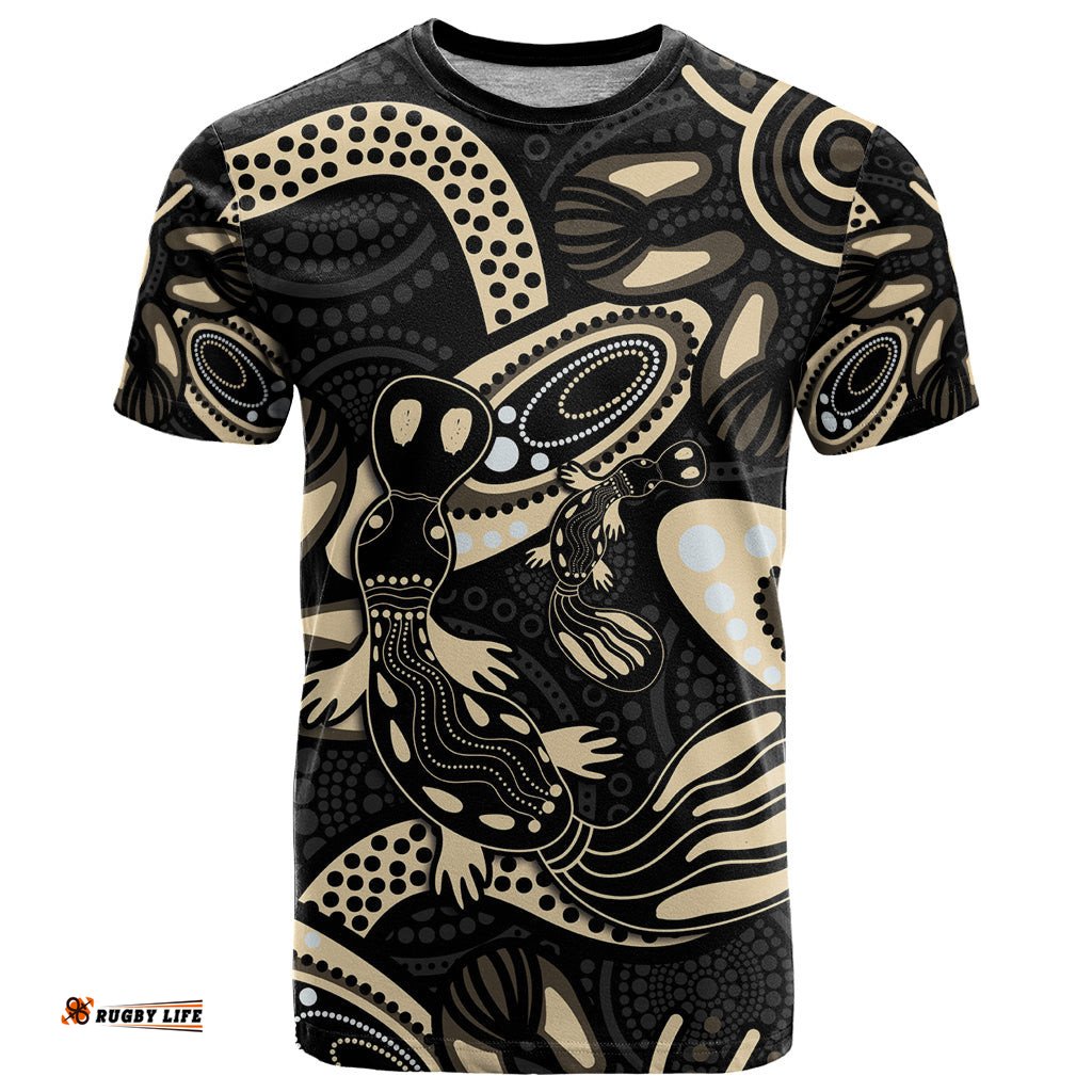 australia mothers day t shirt mom and baby platypus aboriginal art