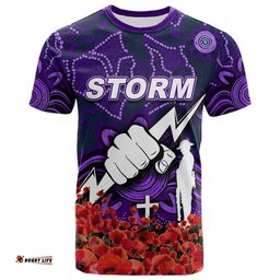 storm t shirt anzac day poppy flowers with aboriginal