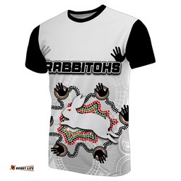 custom personalised south sydney rabbitohs t shirt aboriginal hand