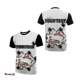 custom personalised south sydney rabbitohs t shirt aboriginal hand