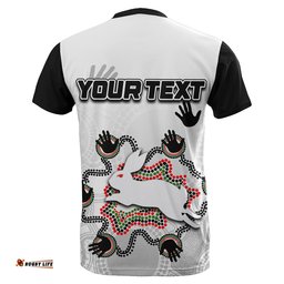 custom personalised south sydney rabbitohs t shirt aboriginal hand