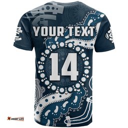 custom text and number carlton football t shirt blues 1864 boomerang indigenous artsy