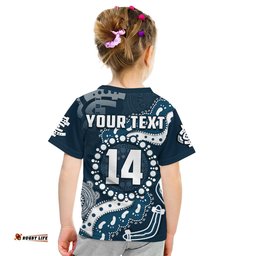 custom text and number carlton football t shirt blues 1864 boomerang indigenous artsy