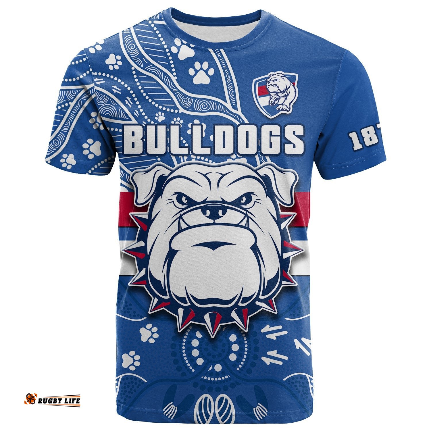 bulldogs football t shirt scraggers 1877 aboriginal dot painting newest version