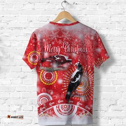 australian magpies christmas t shirt original style red