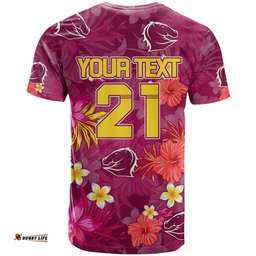 custom broncos rugby t shirt beautiful floral pattern spring summer vibe