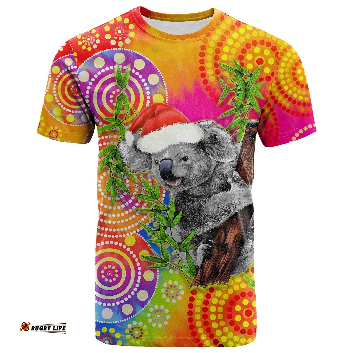 australia koala aboriginal t shirt rainbow tie dye merry christmas