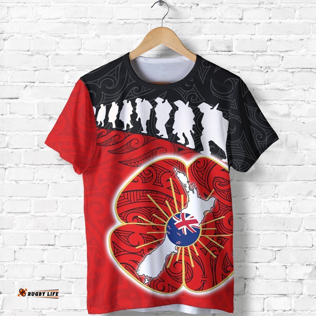 new zealand anzac t shirt lest we forget poppy maori fernAmazing Aussie