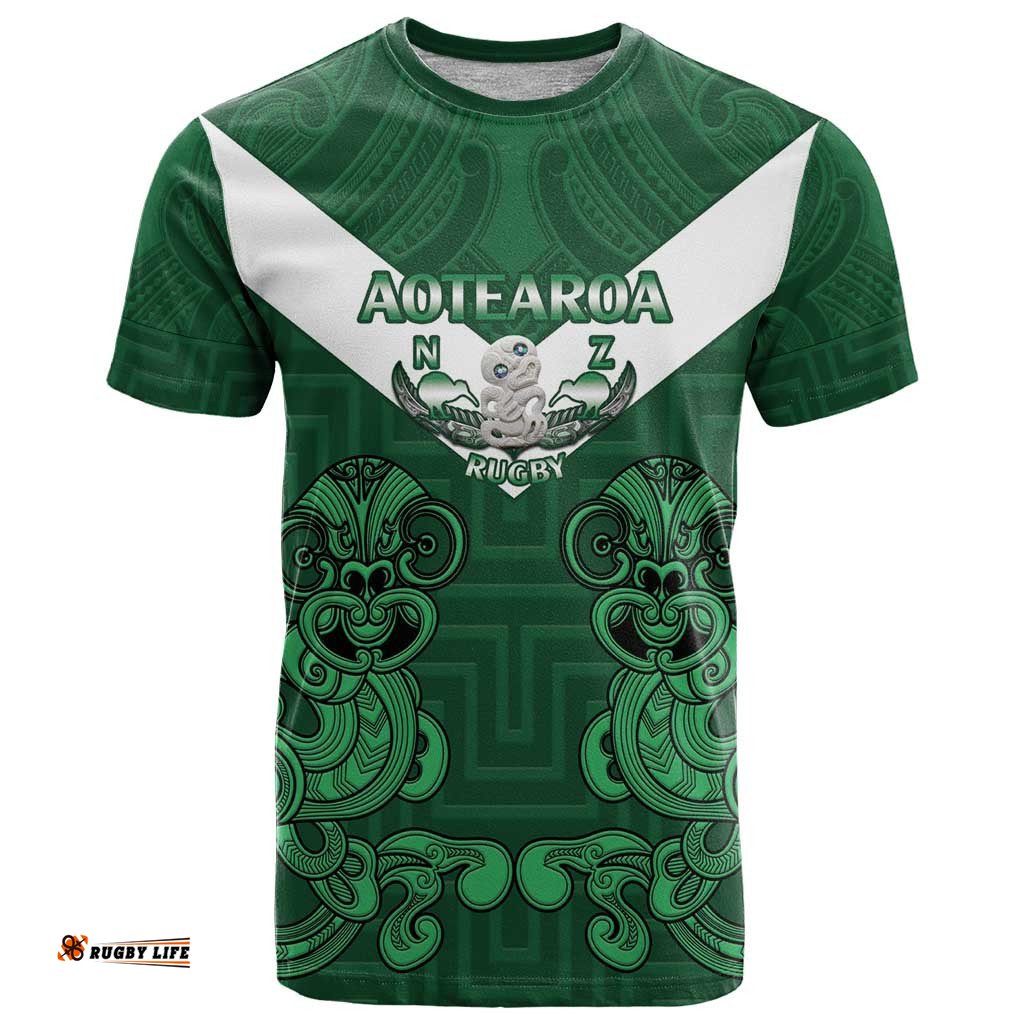 custom aotearoa rugby t shirt new zealand maori kete poutama pattern