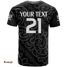 custom text and number new zealand warriors rugby t shirt proud to maori warriors
