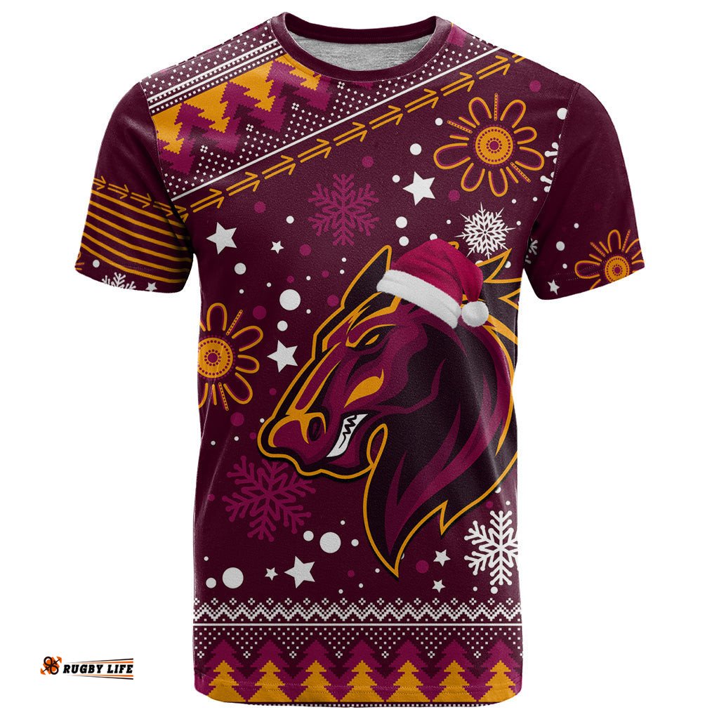 custom broncos rugby t shirt heart of all queenland 2023 christmas vibe unique