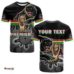 custom personalised panthers rugby t shirt pennies premiers 2022 back to back indigenous original