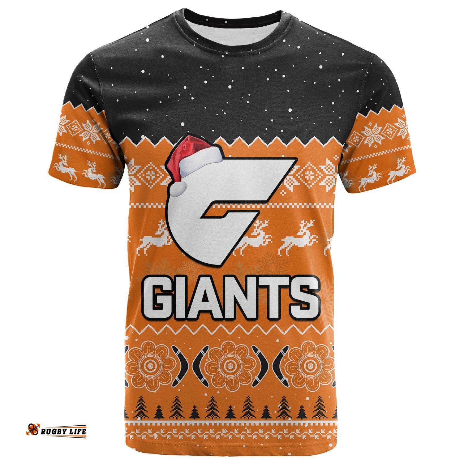 custom personalised greater western sydney football t shirt giants aboriginal merry christmas