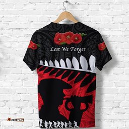 new zealand maori anzac t shirt remembrance soldier black