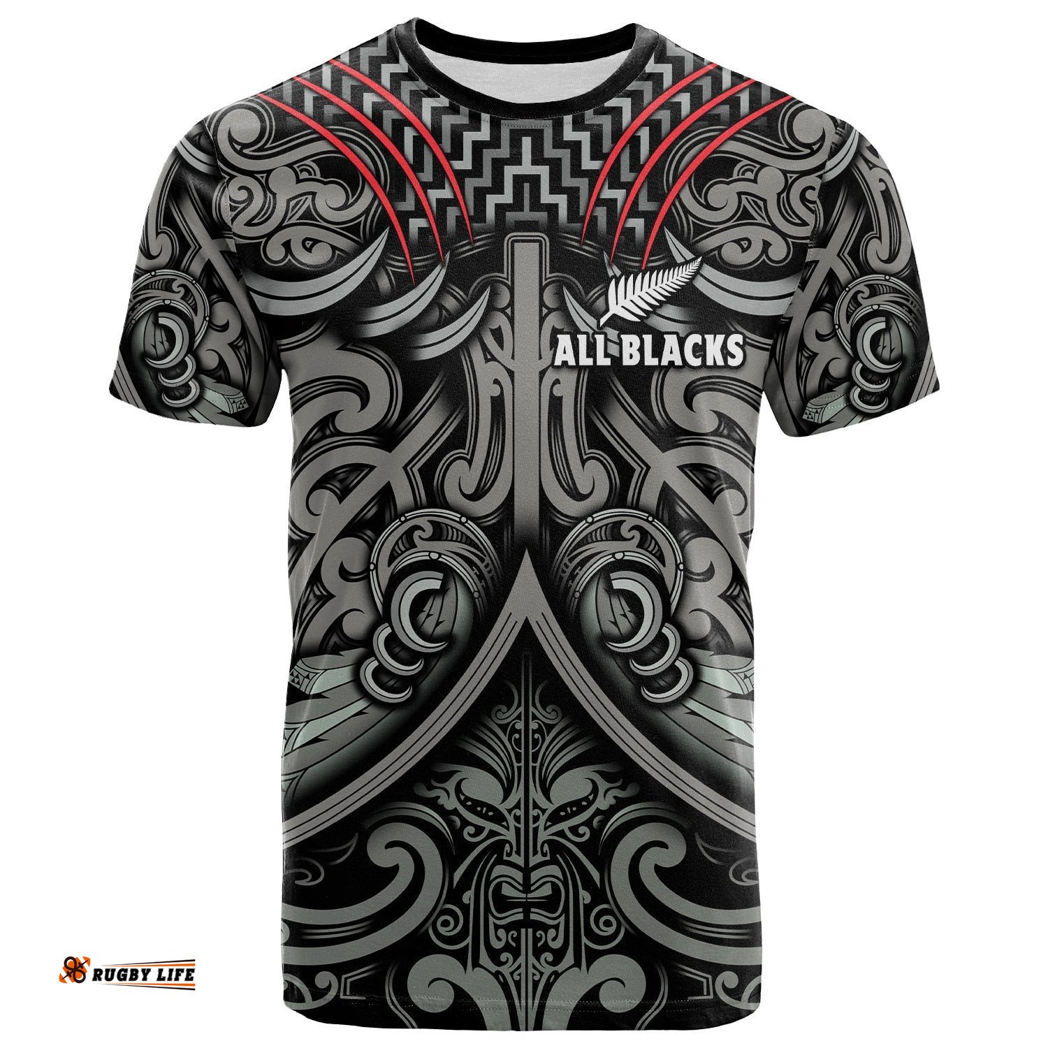 new zealand silver fern rugby t shirt all black nz maori pattern