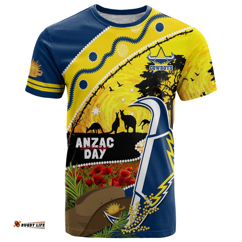 cowboys anzac day t shirt rosemary starring night style