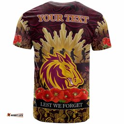 broncos rugby t shirt custom anzac broncos animals in aboriginal art t shirt
