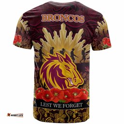 broncos rugby t shirt custom anzac broncos animals in aboriginal art t shirt