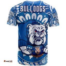 bulldogs aboriginal watercolour rugby t shirt indigenous canterbury bankstown bulldogs with rugby ball