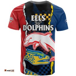 nrl combine dolphins and parra eels t shirt simple style