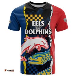nrl combine dolphins and parra eels t shirt simple style
