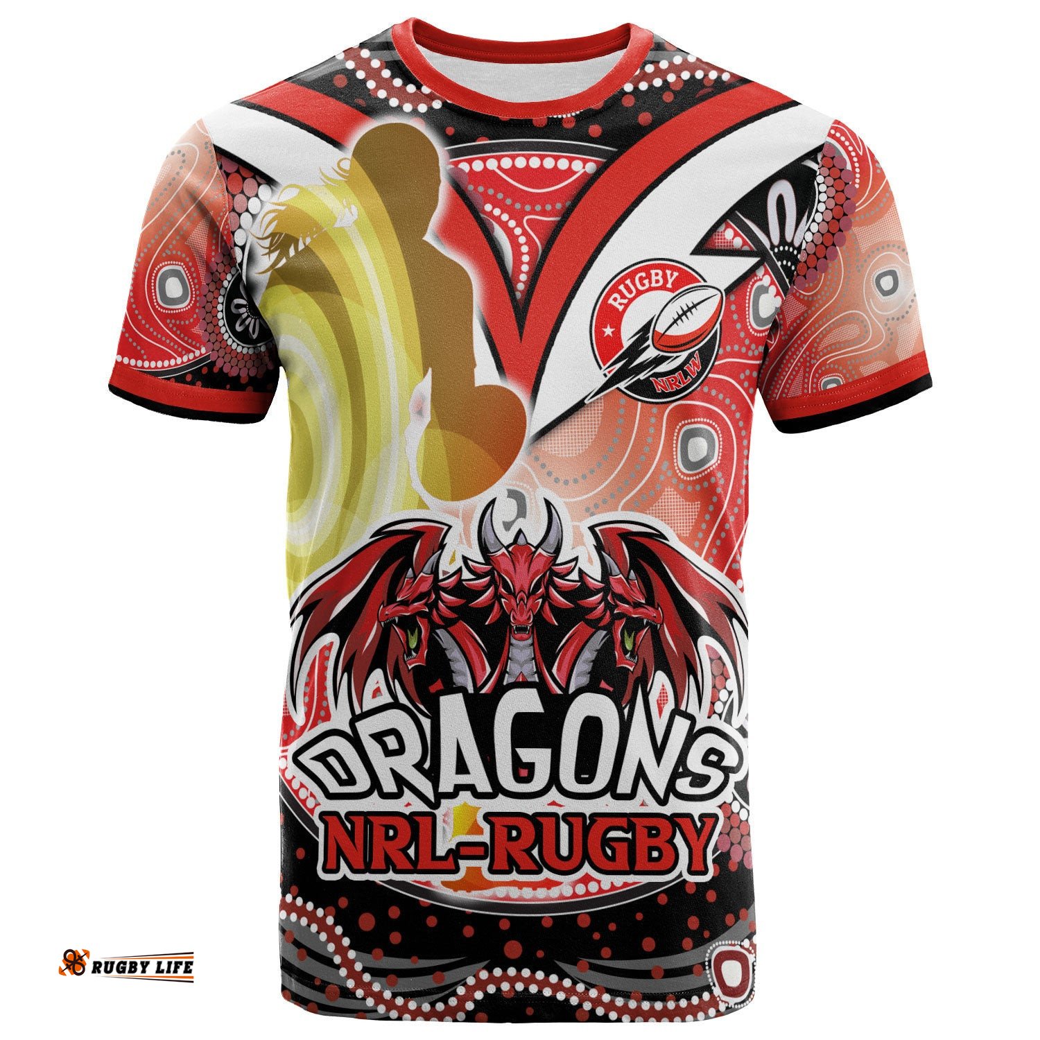 nrlw st george rugby t shirt custom rugby ball indigenous aboriginal st george women t shirtAmazing Aussie