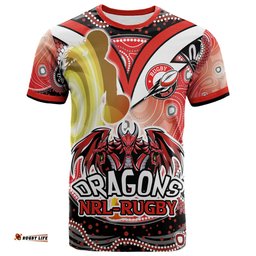 nrlw st george rugby t shirt custom rugby ball indigenous aboriginal st george women t shirtAmazing Aussie