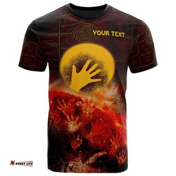 custom aboriginal t shirts indigenous flag hand art