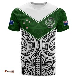 custom text and number new zealand silver fern rugby t shirt maori pacific