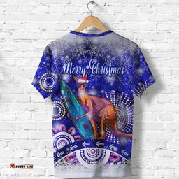 australian kangaroo christmas t shirt original style blue