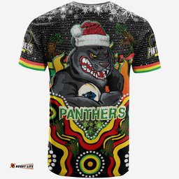 panthers rugby christmas t shirt custom christmas indigenous penrith panthers personalised name and number t shirtAmazing Aussie