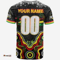 panthers rugby christmas t shirt custom christmas indigenous penrith panthers personalised name and number t shirtAmazing Aussie