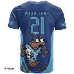 custom new south wales rugby t shirt blues cockroach origin sporty