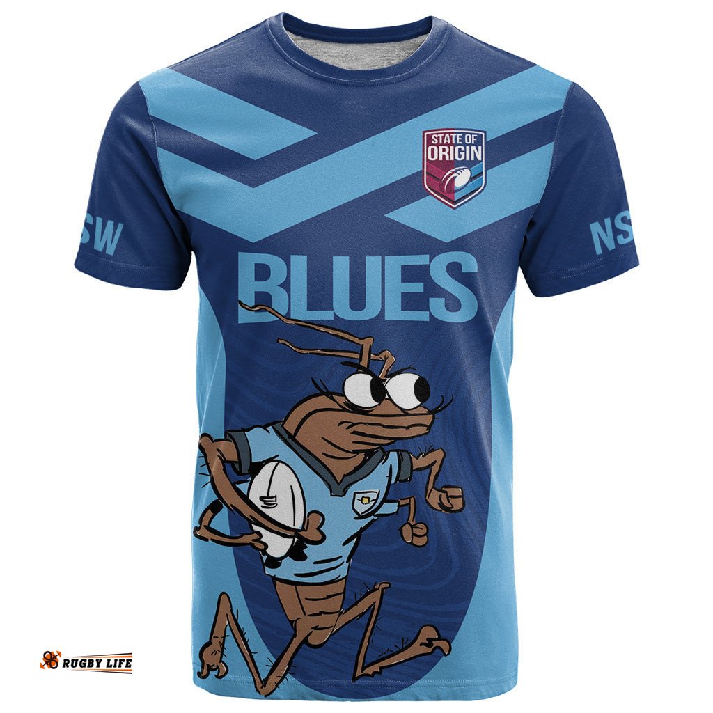 custom new south wales rugby t shirt blues cockroach origin sporty