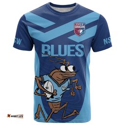 custom new south wales rugby t shirt blues cockroach origin sporty