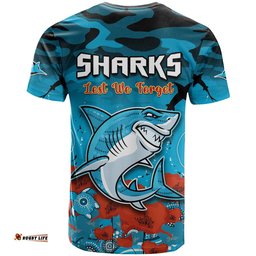 sharks anzac 2023 t shirt camouflage poppy mix aboriginal