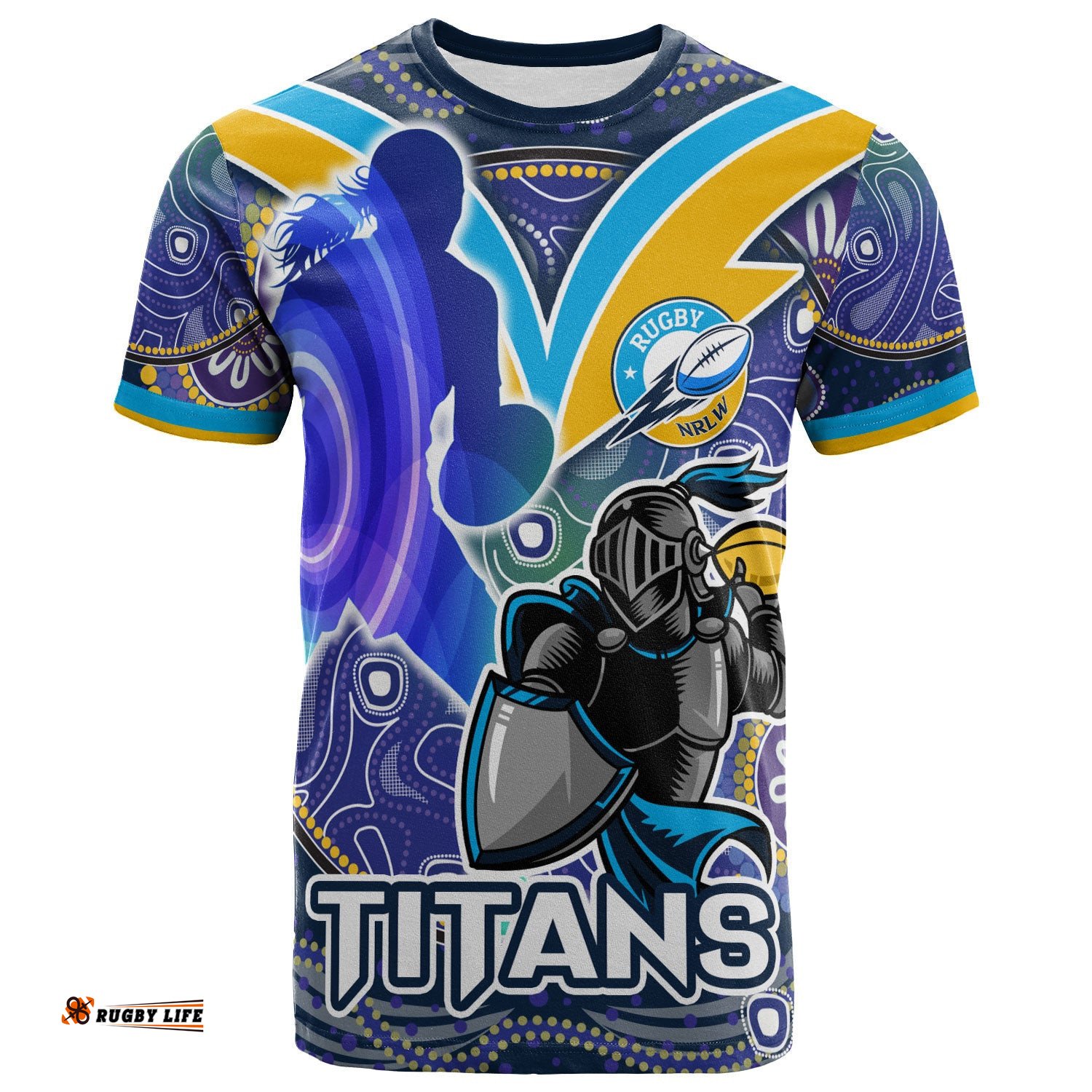 nrlw titans rugby t shirt custom rugby ball indigenous aboriginal titans women t shirtAmazing Aussie