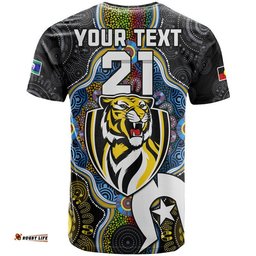 custom personalised richmond tigers football naidoc week t shirt indigenous