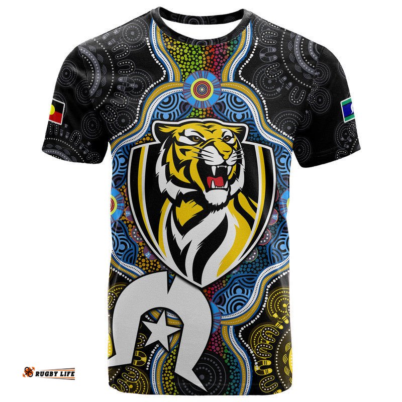 custom personalised richmond tigers football naidoc week t shirt indigenous