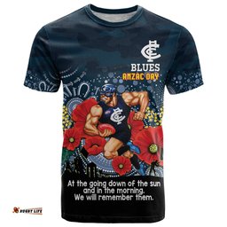 custom blues football anzac t shirt gallipoli camouflage with poppies