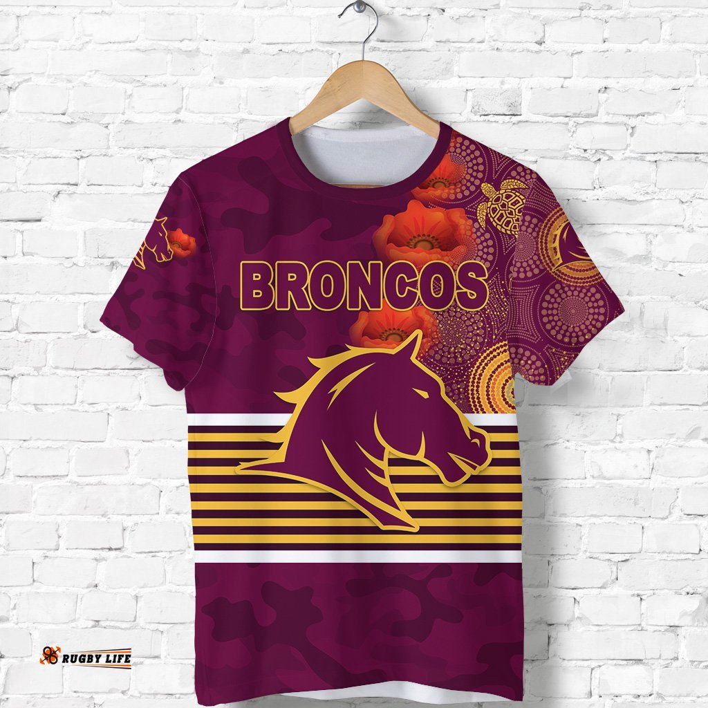 brisbane broncos t shirt anzac day indigenous