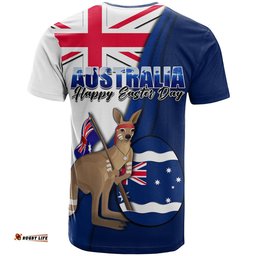 australia easter day t shirt kangaroo with egg flag style